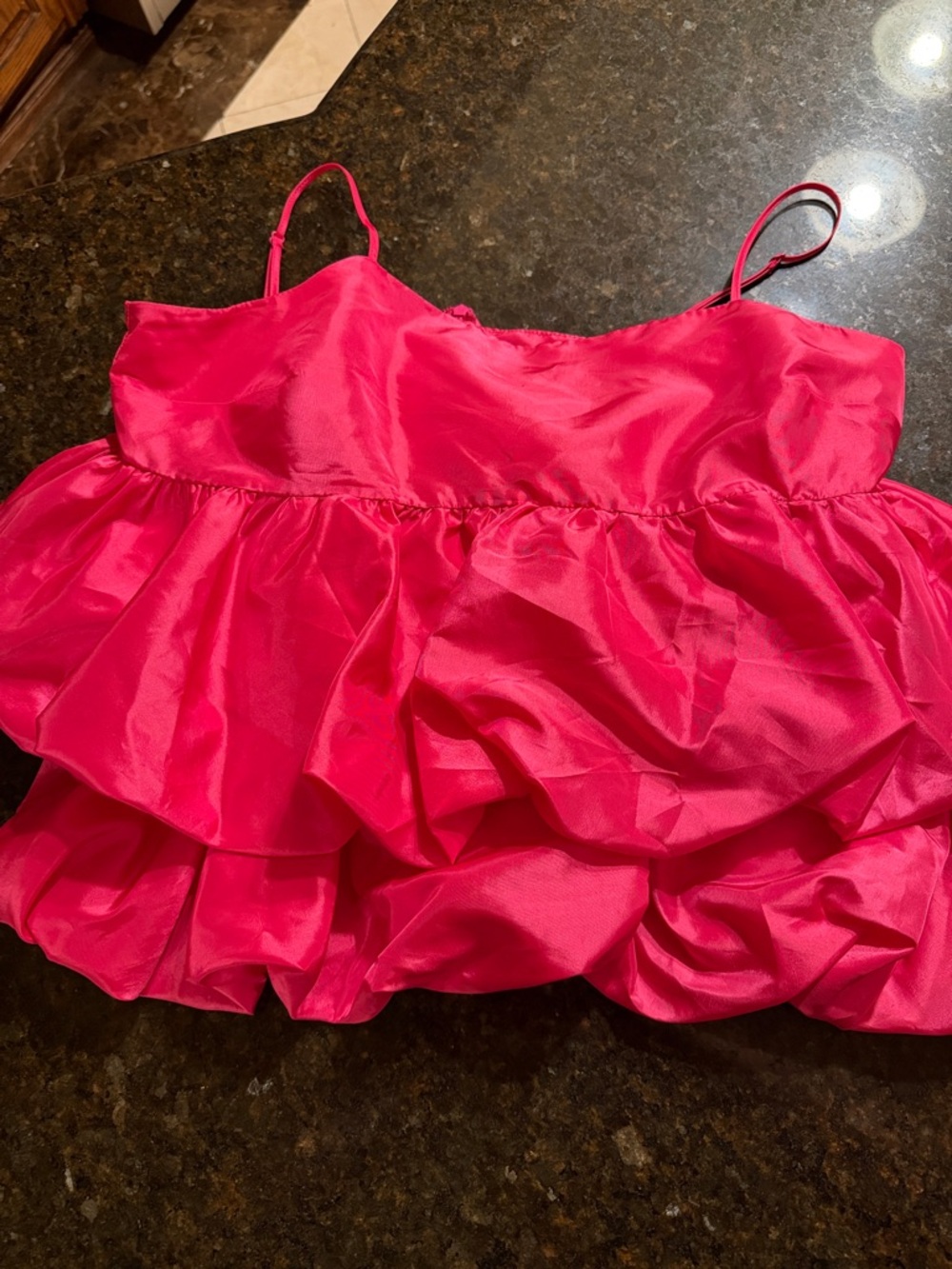 a new day Hot Pink Ruffled Spaghetti-Strap Party Top Size Medium